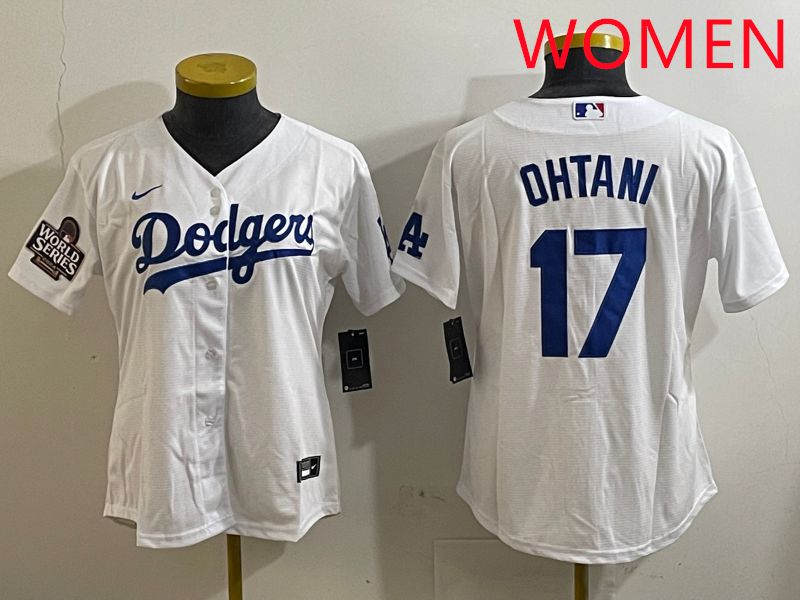 Women Los Angeles Dodgers #17 Ohtani White Game 2025 Nike MLB Jersey style 3181->women mlb jersey->Women Jersey